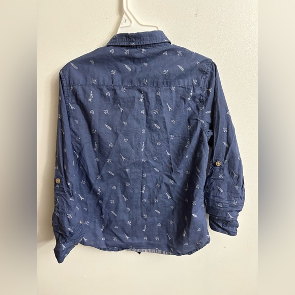Zara Navy Blue Casual button down Shirt 6 years - Picture 4 of 5